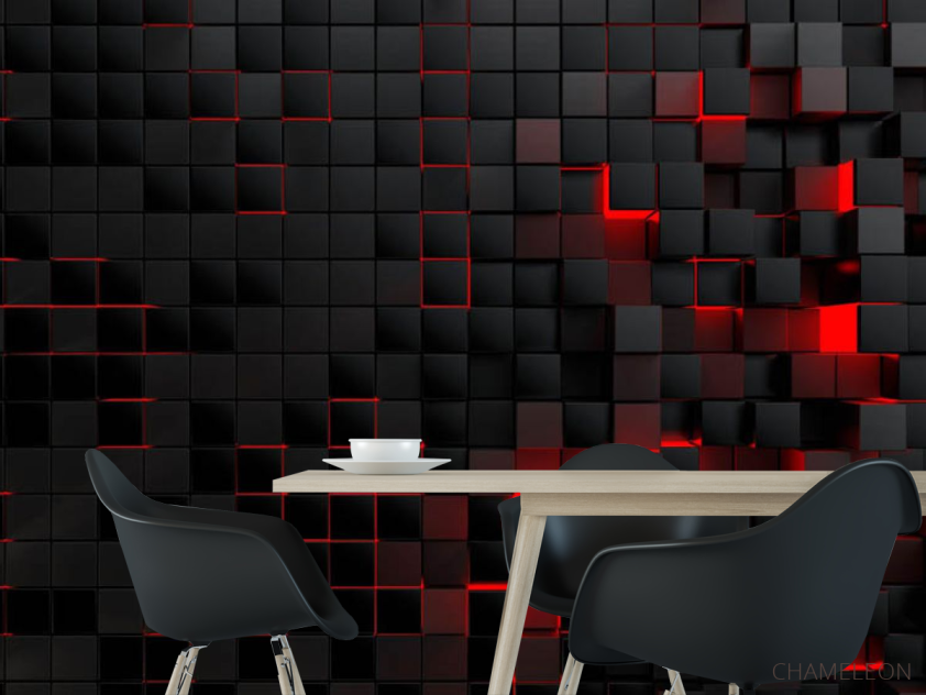 Фотошпалери 3Д стіна з квадратів - 1