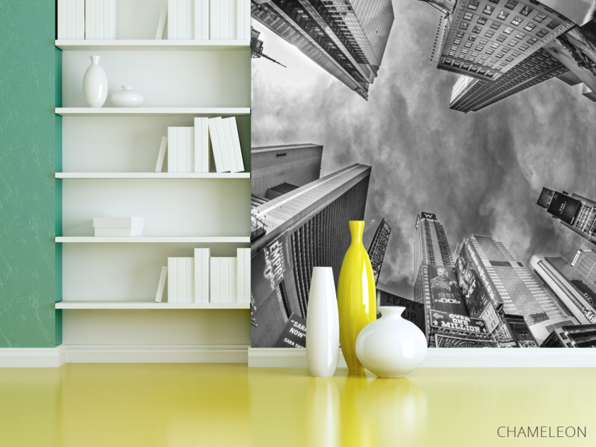 Фотошпалери верхівки хмарочосів сірі - 3