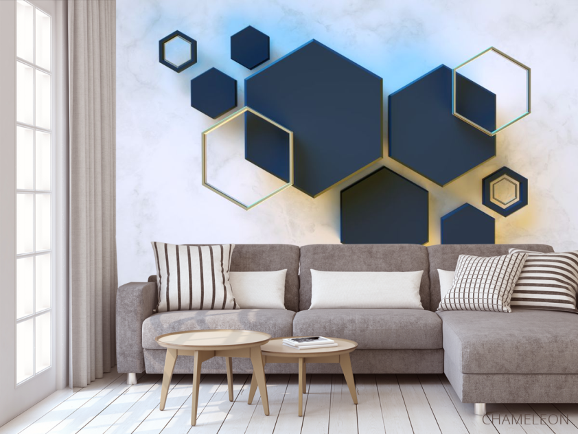 Фотообои Черные шестиугольники - 3