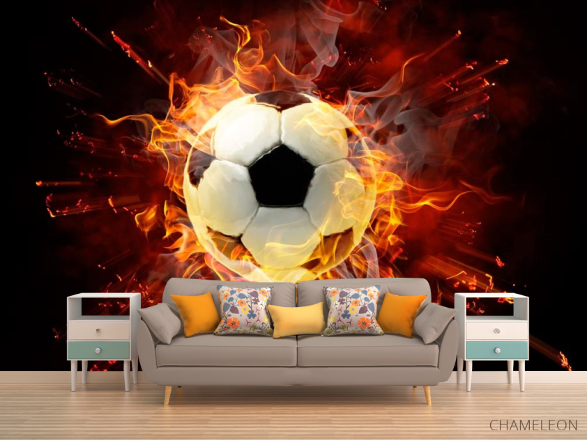 Фотообои Мяч в огне - 1