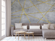 Фотообои 3д панели, золотые линии - 3