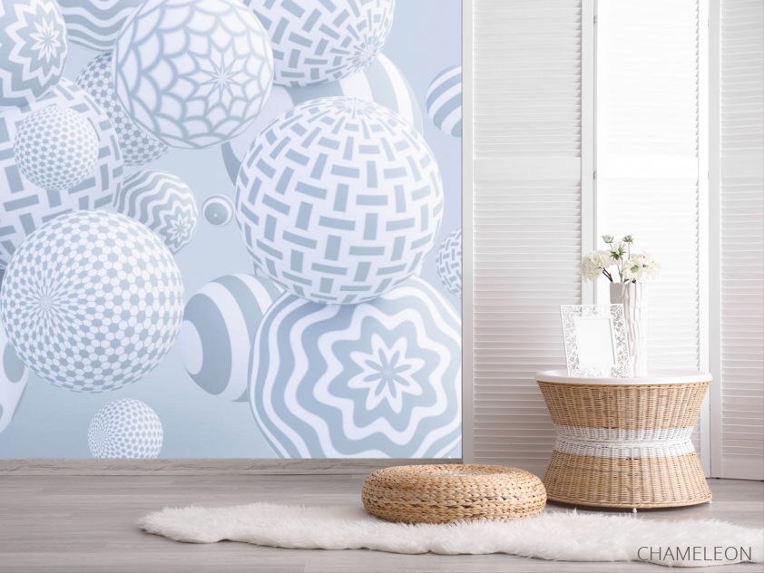 Фотошпалери Сірі кулі 3д - 2