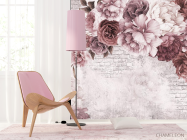 Фотошпалери Вінтажні бордові піони - 4