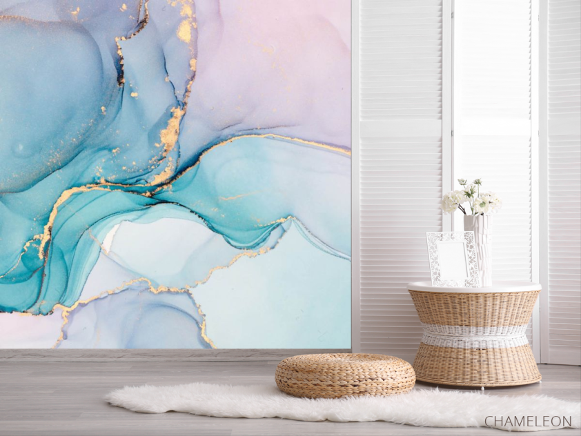 Фотошпалери Fluid art Блакитний - 2