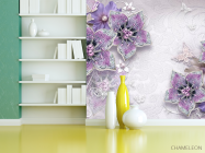 Фотошпалери 3d брошка+квіти - 3