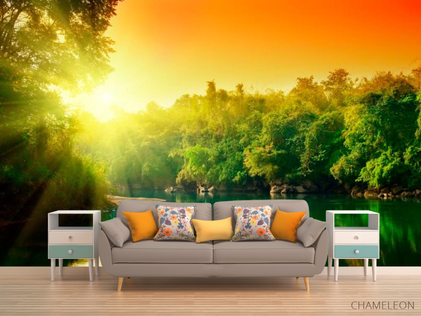 Фотообои Рассвет на речке - 1