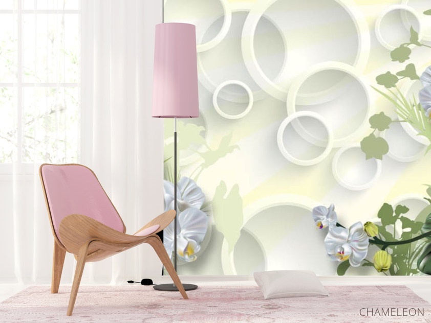 Фотошпалери квіти і кола 3д - 4