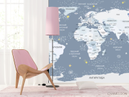 Фотошпалери блакитна карта дитяча українською мовою - 4