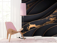 Фотошпалери золоті абстрактні хвилі - 4