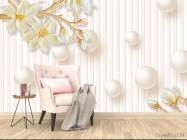 Фотообои Круги и стере цветы - 4