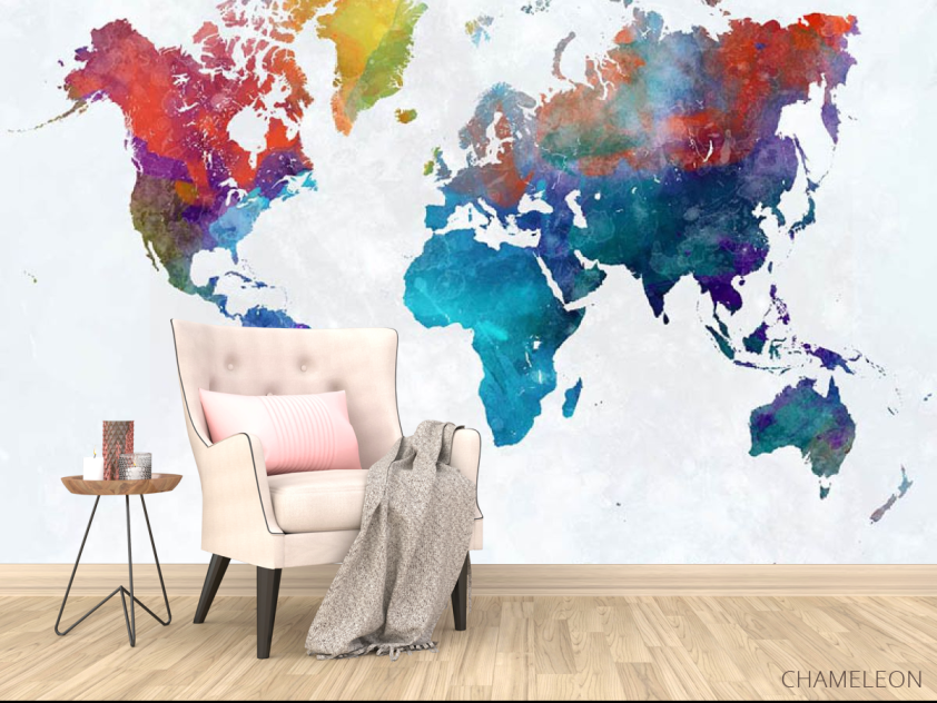 Фотообои Акварельная карта - 4