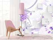 Фотошпалери Фіолетові квіти 3д - 4