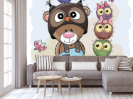Фотообои Мишка и совы - 3