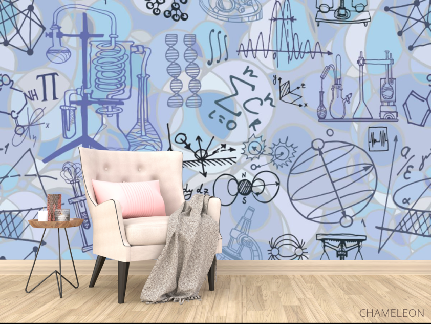 Фотообои Паттерн для кабинета физики - 4