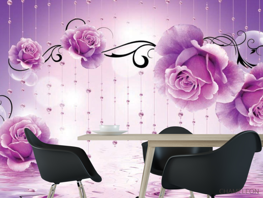 Фотошпалери Фіолетові квіти 3d - 1