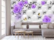 Фотообои 3д фиолетовые розы - 3