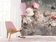 Фотошпалери Вінтажні коричневі квіти - 4