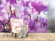 Фотообои сиреневые цветочки на дереве - 4
