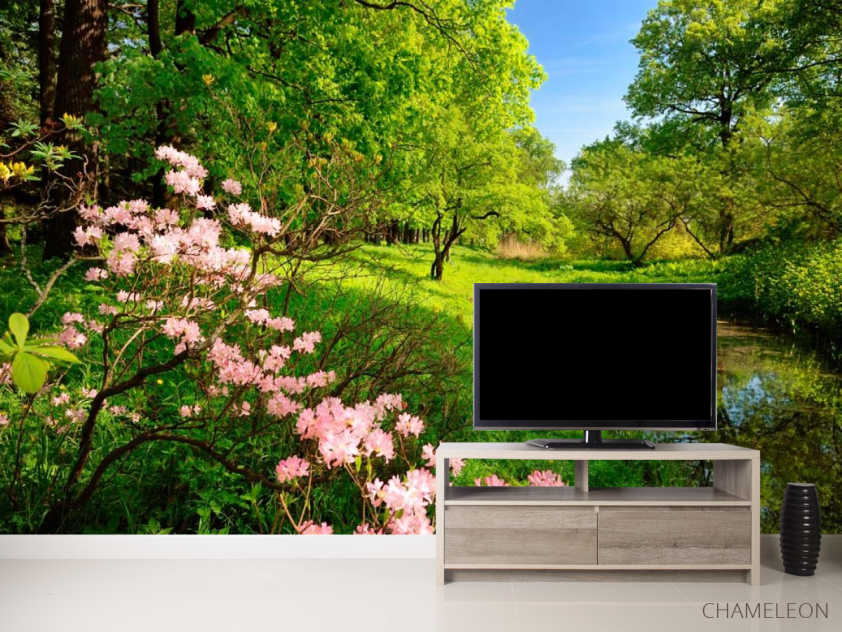 Фотообои Цветочки и лес - 2