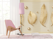 Фотошпалери Золоті листя 3д - 4