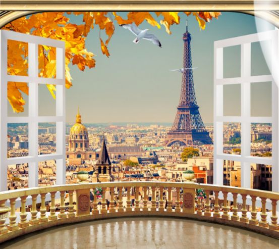 Фотошпалери Вид на осінній Париж а102