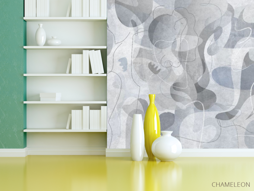 Фотошпалери Геометричні силуети синя - 3