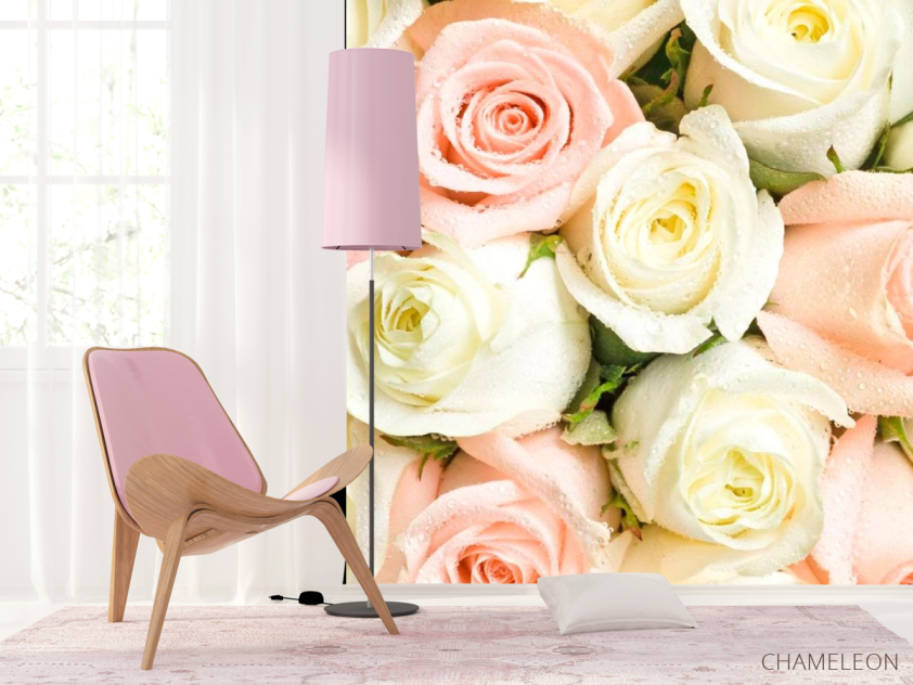 Фотошпалери Білі та кремові троянди - 4