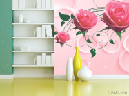 Фотошпалери Рожеві троянди 3d - 3