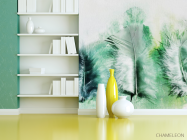 Фотошпалери зелені пір'я - 3