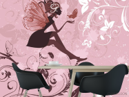 Фотошпалери Фея на рожевому тлі - 1