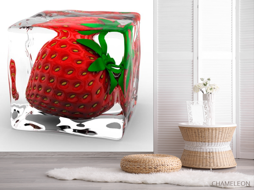 Фотошпалери Полуниця по льоду - 2