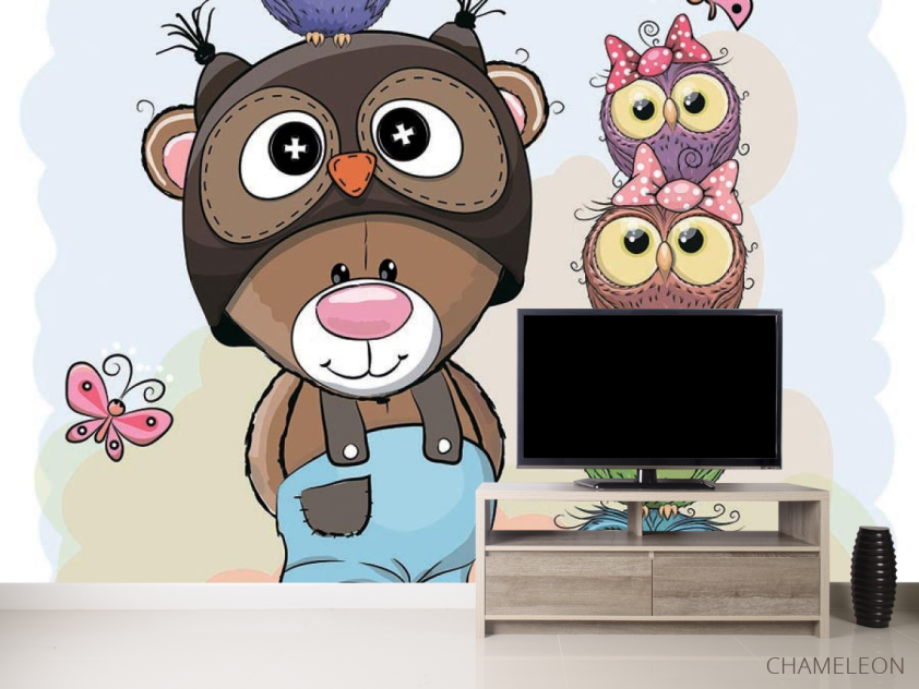 Фотообои Мишка и совы - 2