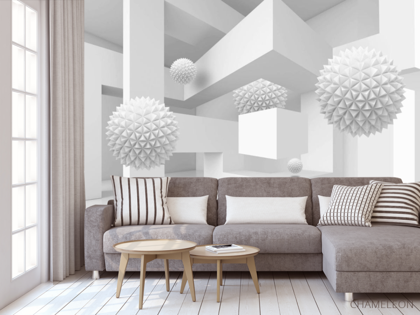 Фотообои Серые сферы 3д - 3