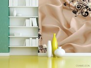 Фотошпалери Атласна тканина і 3d троянди - 3
