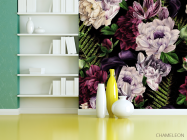 Фотошпалери Темний принт з вінтажними квітами - 3