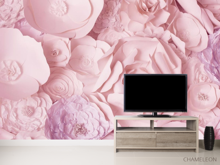 Фотообои бумажные розовые цветы - 2