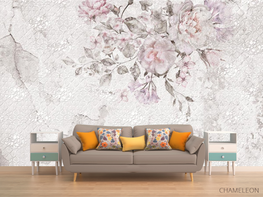 Фотообои Узор и нежные цветы - 1