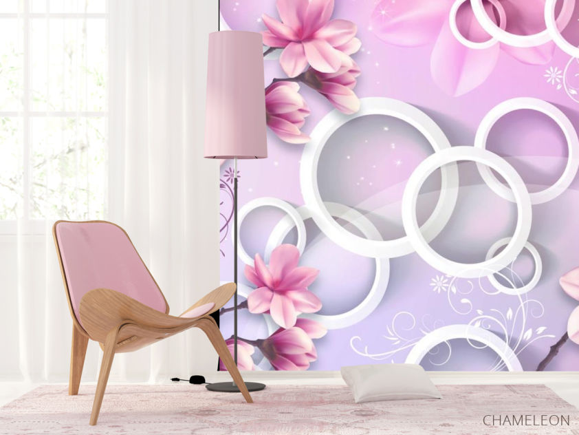 Фотошпалери Квіти і кола 3d - 4