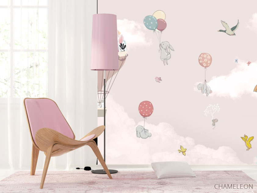 Фотошпалери зайчика на повітряних кулях - 4