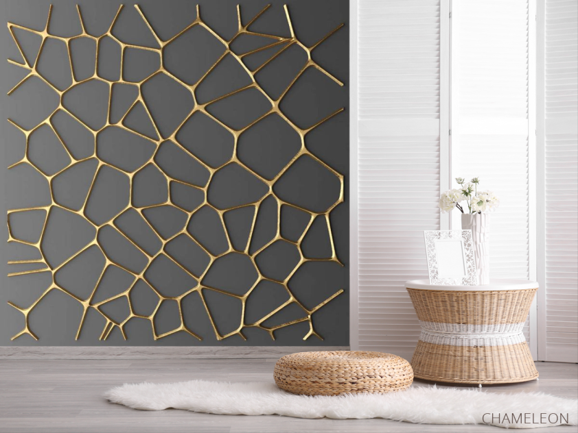 Фотошпалери 3Д золотий візерунок - 2