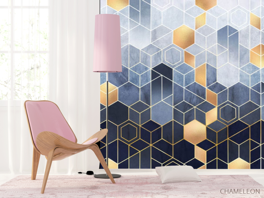 Фотошпалери різнокольорові шестикутники - 4