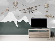 Фотообои детские горы и самолеты - 2