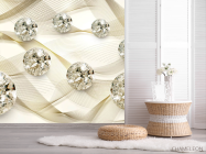 Фотошпалери Дорогоцінні камені на золотому атласі - 2