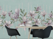 Фотошпалери магнолії на тлі бірюзи - 1