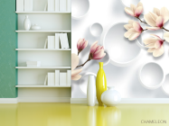 Фотошпалери Магнолія і 3д кола - 3