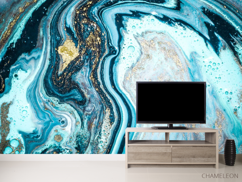 Фотообои Fluid Art голубой - 2