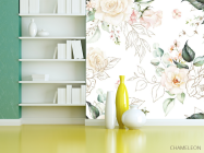 Фотошпалери Аварельні квіти патерн - 3