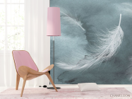 Фотошпалери Пір'я на акварельному тлі - 4