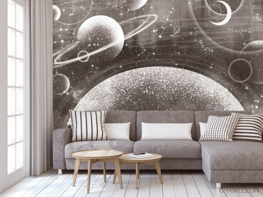 Фотообои Дизайнерская планета зеленый оттенок - 3