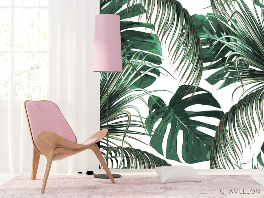 Фотошпалери Зелені тропічні листя - 4
